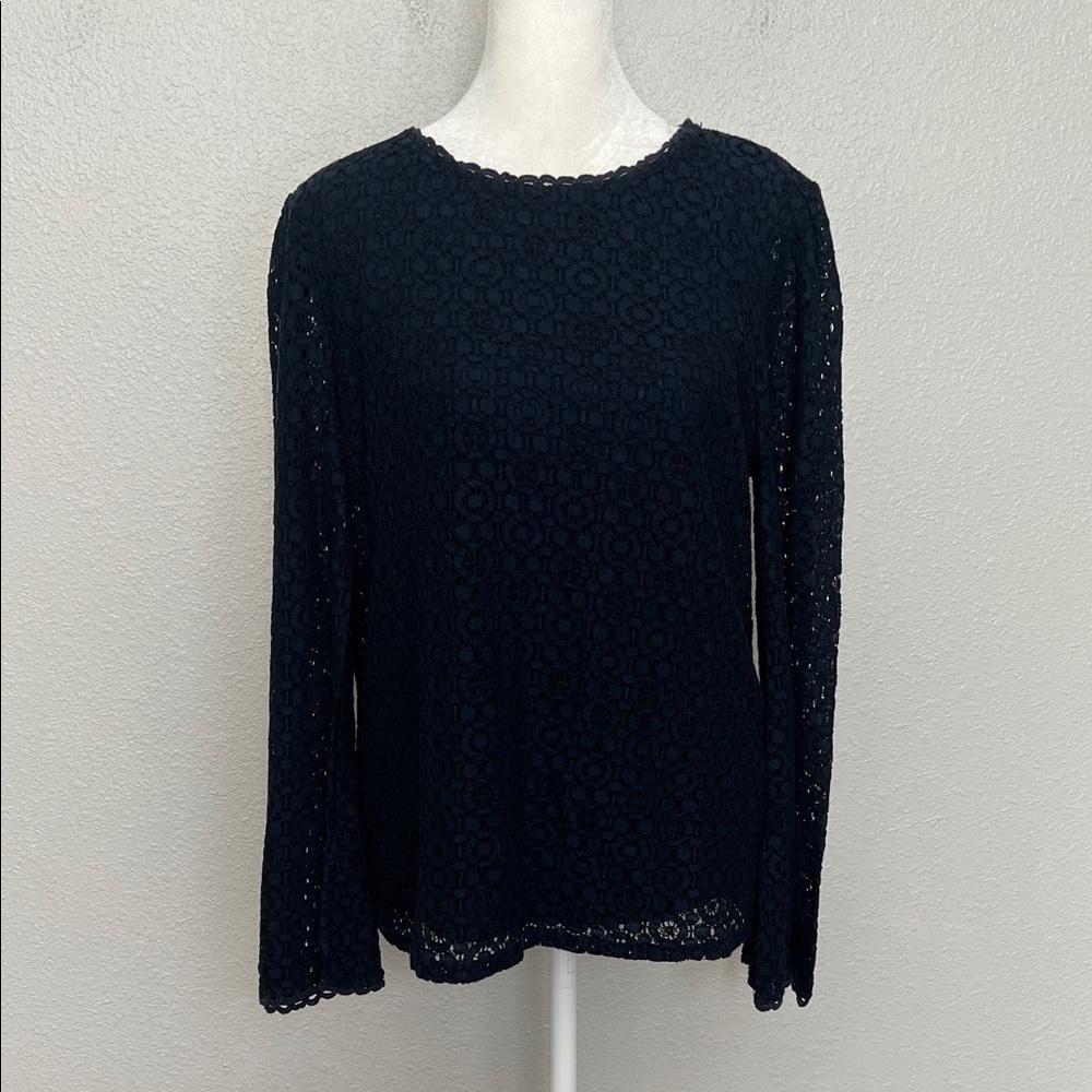Banana Republic Floral Lace Blouse Blue Size Large